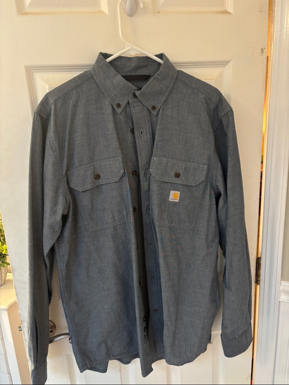 Carhartt Button-Down Chambray Shirt in Blue